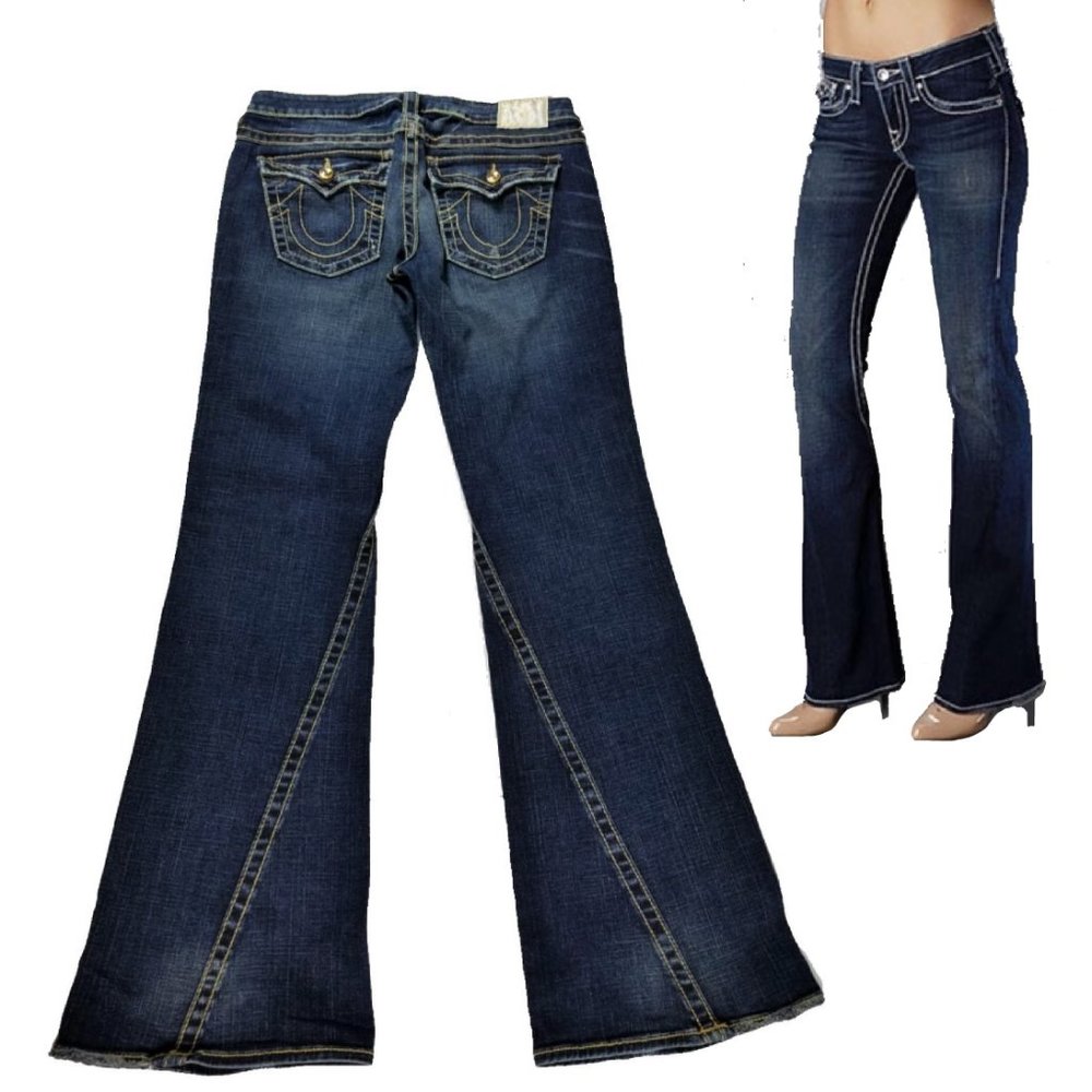 True Religion Joey Gold Swarovski Crystals Jeans